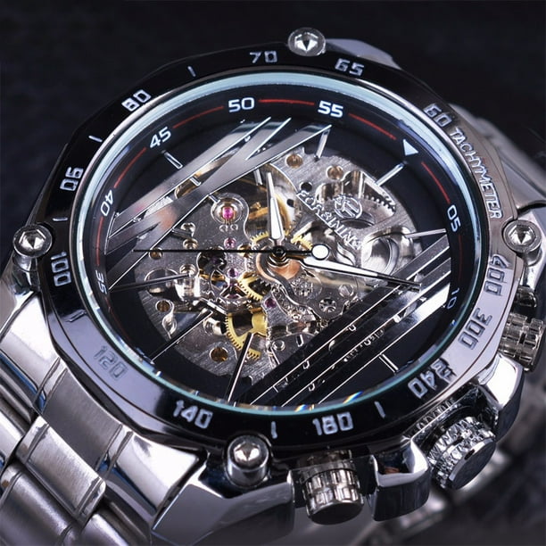 Men Stainless Steel Hollow out Delicate Watches Luxury Transparent