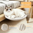 thumbnail image 5 of iFaveorr Cat Desk Bed, Window Desk Cat Hammock Bed, Sturdy Anti-Slip Base Hanging Cat Perch, Large Space Soft Fluffy Cat Bed Holds Up to 45 Lbs for Desktop Table, 5 of 7