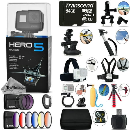 GoPro Hero5 Black 4K Ultra HD Camera + 9PC Filter Kit Set & Much More! -64GB Kit