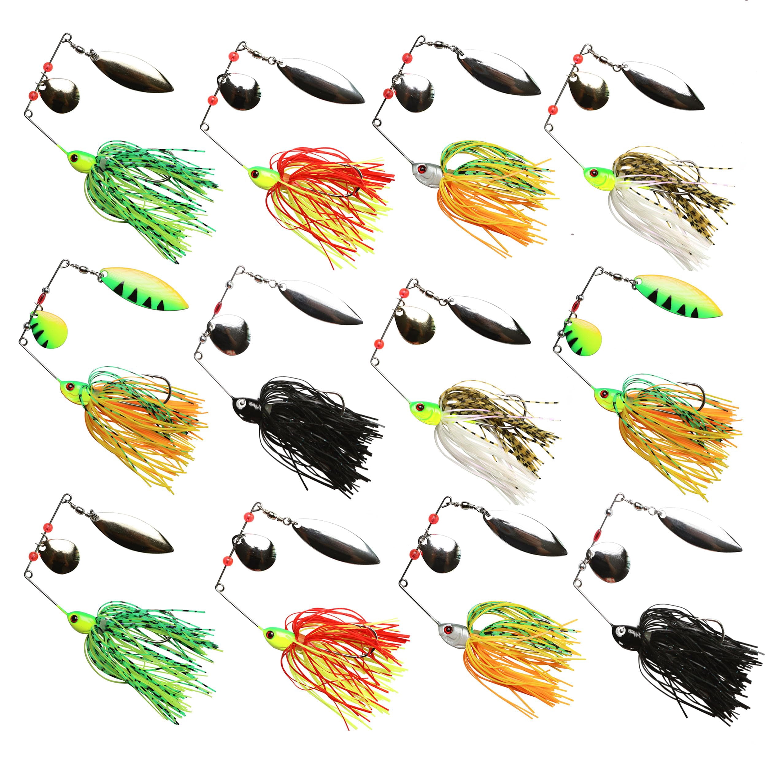 Spinnerbait Bass Fishing Lures Kit Spinner Baits Lure Hard Metal Topwater Buzzbait Swimbait For Pike Trout Salmon Freshwater Saltwater