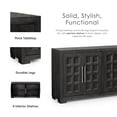 thumbnail image 6 of Furniture of America Direx Modern 66" 4-Door Solid Wood Sideboard, Tawny, 6 of 13