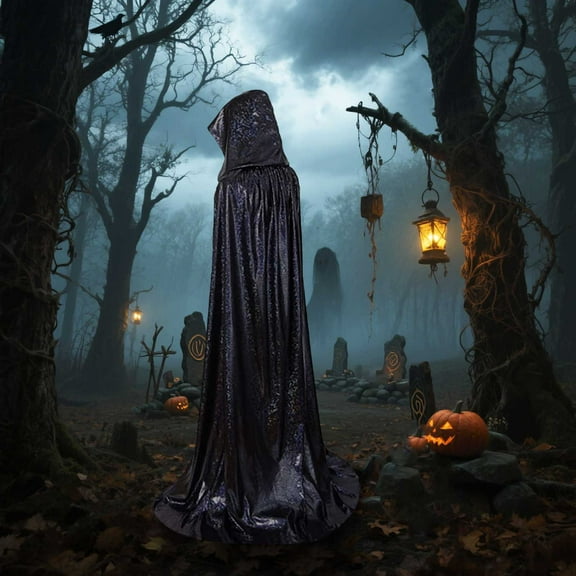 Wowcloth Men and Women, Adult and Kids Halloween Solid Color Hooded Cloaks - Perfect for Costuming and Parties
