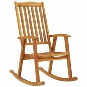 Angle View: Rocking Chair Solid Acacia Wood