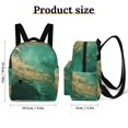 thumbnail image 2 of Abstract Emerald Green Gold Art Small Backpack Cute Mini Backpacks For Woman Lightweight Daypacks, 2 of 8