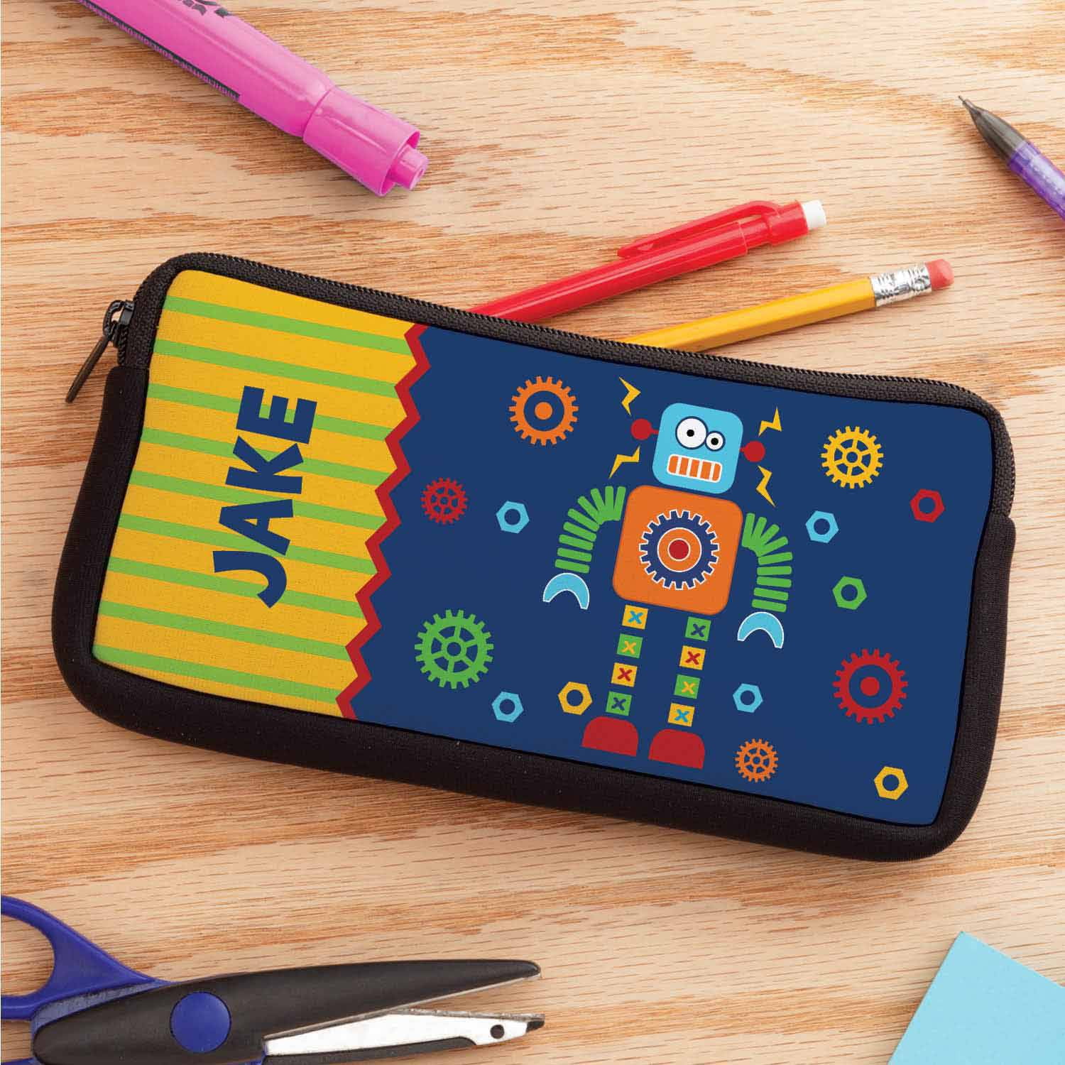 Personalized Robot Pencil Case