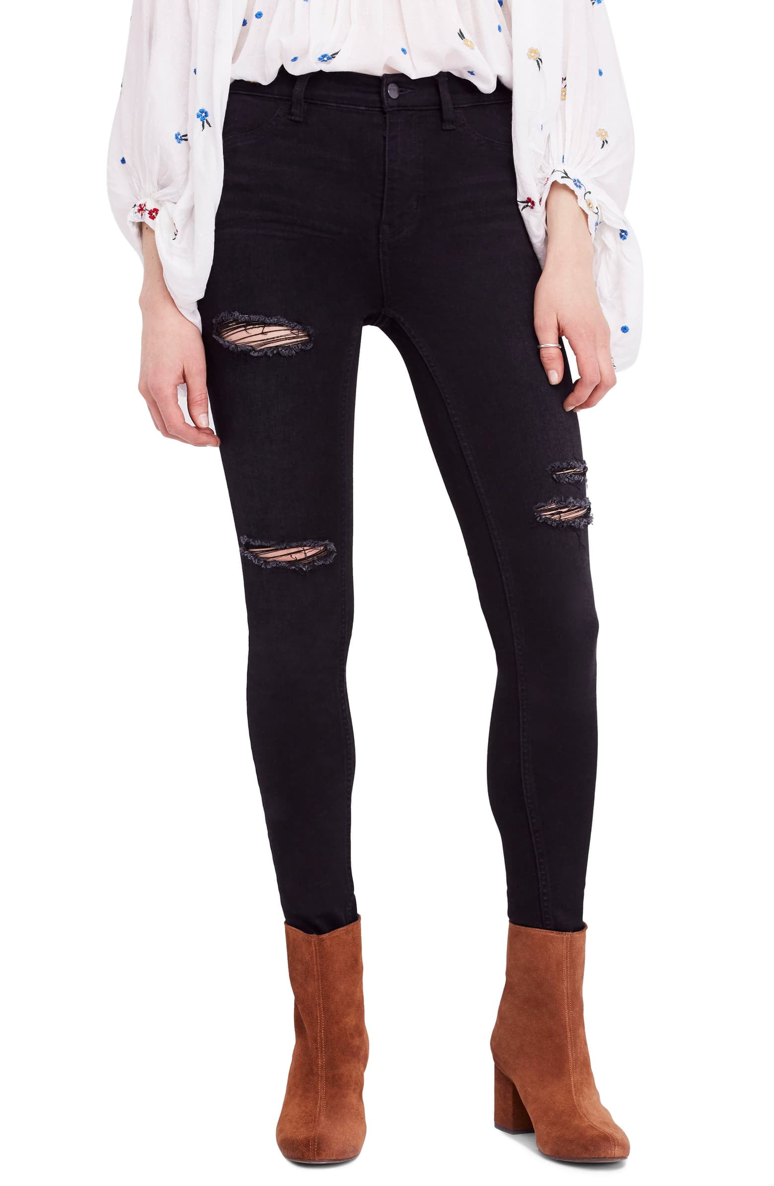 free people jeans black