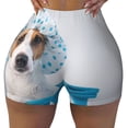 thumbnail image 2 of Fuzoiu Terrier Takes A Bath With Shower Cap Print Women's Workout Shorts,Workout Biker Shorts Women,Exercise Fitness Shorts,Scrunch Short, Athletic Shorts for Gym Yoga Running Sport Active-XX-Large, 2 of 8