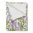 thumbnail image 2 of Botanical Soft Flannel Fleece Throw Blanket, Lilac Flowers Field Cherry Blossom Style Shabby Spring Revival Design, Cozy Plush for Indoor and Outdoor Use, 50" x 70", Lavender Lime Green, by Ambesonne, 2 of 5