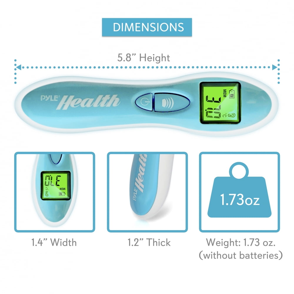 PYLE-HEALTH PHTM10BTBL.5 - Bluetooth Infrared Ear Thermometer with Digital LCD Display Readout