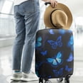thumbnail image 2 of Black Blue Butterfly Pattern Luggage Cover Fashion Suitcase Cover Baggage Covers Fit 25-28 Inch Luggage (Go Travel), 2 of 5
