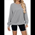 thumbnail image 2 of Sudadera Informal de Cuello Redondo para Mujer, Holgada, Suave y de Larga Gris XL, 2 of 10