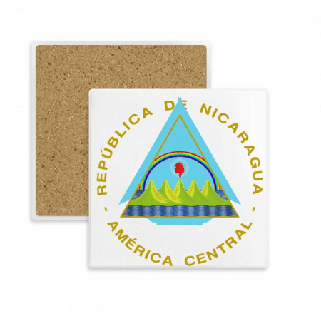 

Nicaragua National Emblem Square Coaster Cup Mat Mug Subplate Holder Insulation Stone