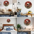 thumbnail image 2 of Wall Clock 10 Inch Vintage Farmhouse Round Silent Decorative Wall Clocks Battery Operated for Living Room Bedroom Kitchen Classroom Decor, Rooster Red Barn Daisies Red,Small, 2 of 8