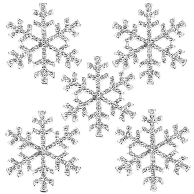 MasteelfCA 5pcs 40mm SnowFlake Buttons for Scrapbooking Craft Hair Clip Decor (White)