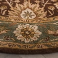 thumbnail image 3 of SAFAVIEH Antiquity Beaumont Traditional Wool Area Rug, Chocolate/Blue, 6' x 6' Round, 3 of 11