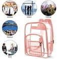 thumbnail image 7 of KOITHOT Heavy Duty Clear Backpacks Large Capacity PVC Transparent Waterproof Backpacks for School Stadium College,Pink, 7 of 7