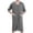 Grey, variant on Lu's Chic Men's Waffle Robe Lightweight Bathrobe Zipper Housecoat Zip Front House Coat Casual Nightgown 3/4 Sleeve Lounge Side Split with Pockets White Large-X-Large