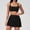 Black, variant on PISONIC 2 Piece Tennis Dresses for Women High Waisted Pleated Skirt Sets Workout Sports Bra Golf Outfits