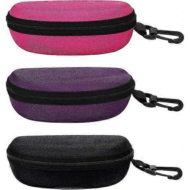 9pcs EVA Hard Shell Sunglasses Case Portable Travel Eyeglasses Zipper Box with Carabiner Clip Waterproof Goggles Protective Case
