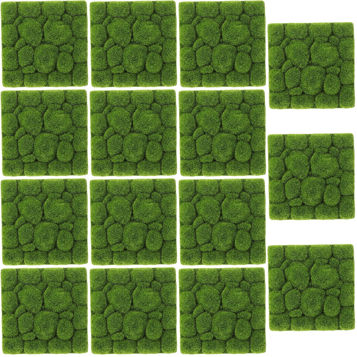 Movtotop 15pcs Simulation Moss Foams Board Green Plants Wall Decoration Diy Wall Background 30*30cm