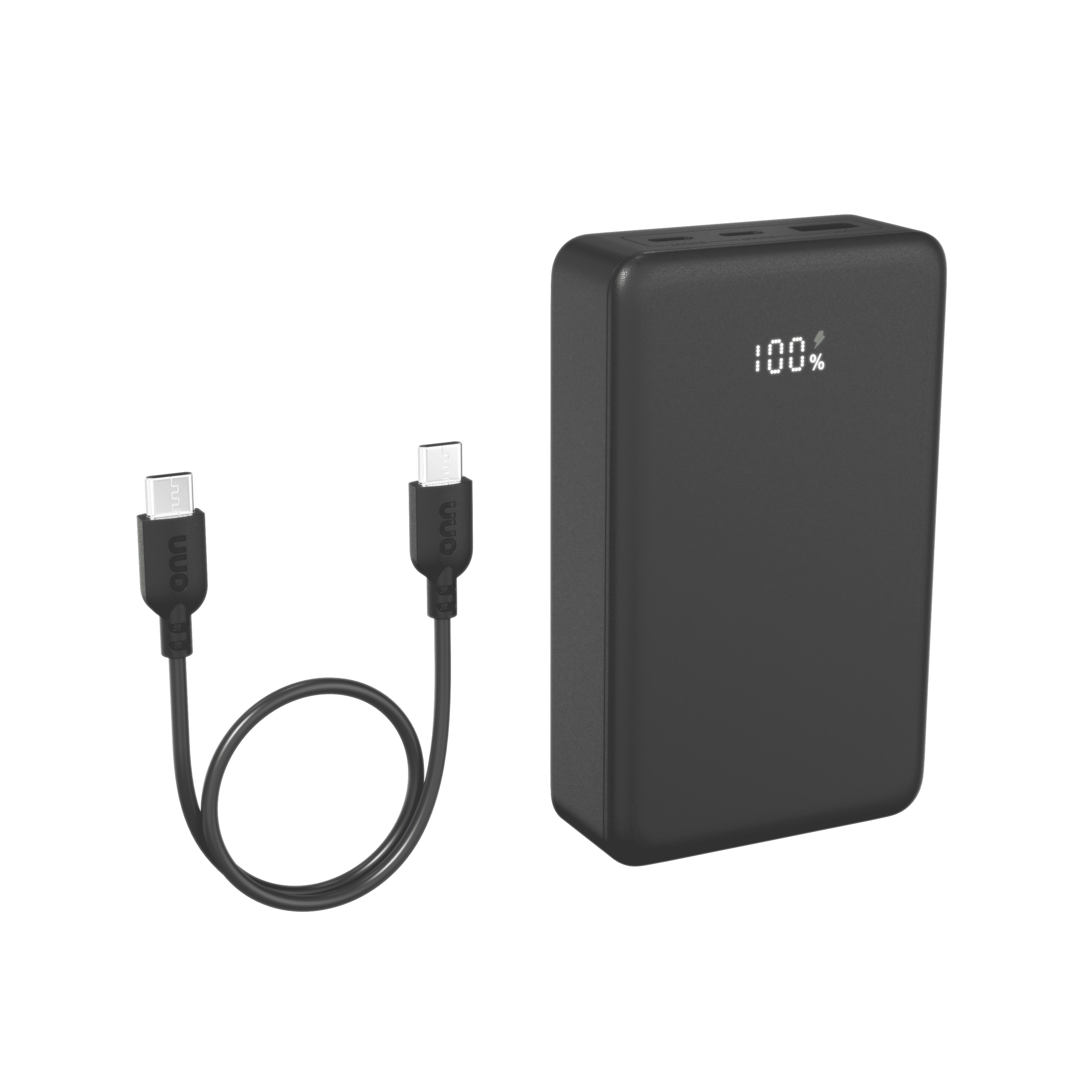 (2 pack) onn 20,000 mAh Portable Power Bank with Fast Charging Output (20W), Dual USB-C ports, USB port, LED Digital Display, Black - Compatible with iPhone, iPad, AirPods, Samsung Galaxy, Note, Pixel & More