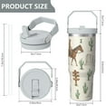 thumbnail image 5 of 1pc Horse 30oz Tumbler with Straw & Handle - Insulated Stainless Steel Cup | Holiday Gift for Man Women (Christmas, Valentine's, Birthday), 5 of 7