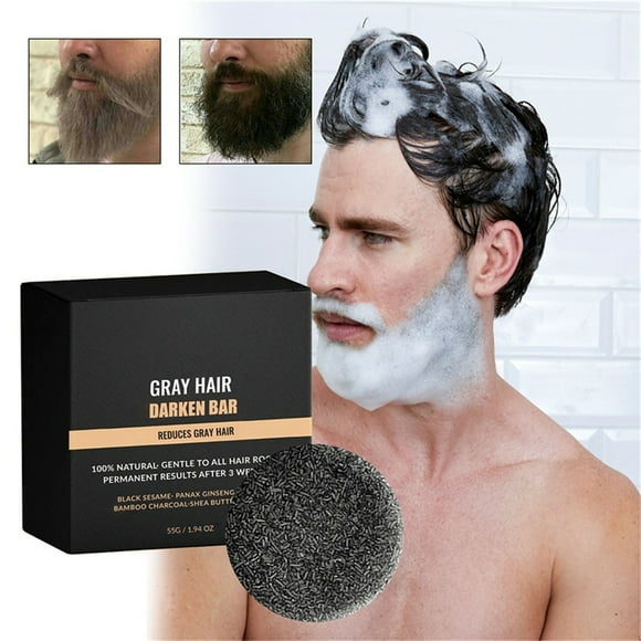 Fiudx Champú para Canas, Jabón Oscurecedor Natural, Restaura El Color Juvenil, Limpia Profundamente El Cuero Cabelludo, Nutre El Cabello y La Barba, Uso Diario para Hombres y Mujeres, Ingredientes Ec