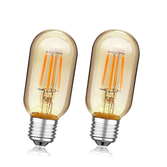 Ruiandsion E27 Retro Filament LED Bulb, Oval Shape, 2200K Warm White, 4W 400LM, 3V DC Only, Replacement for Holiday Decor,2-Pack