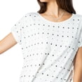thumbnail image 3 of Vocal Womens Loose Studded Scoop Neck Short Sleeve Top (Small), 3 of 4
