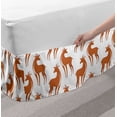 thumbnail image 2 of Antelope Bed Skirt, Repetitive Animal Silhouettes in Cartoon Style on a Plain Backdrop, Elastic Bedskirt Dust Ruffle Wrap Around for Bedding Decor, 4 Sizes, Cinnamon Salmon, by Ambesonne, 2 of 2