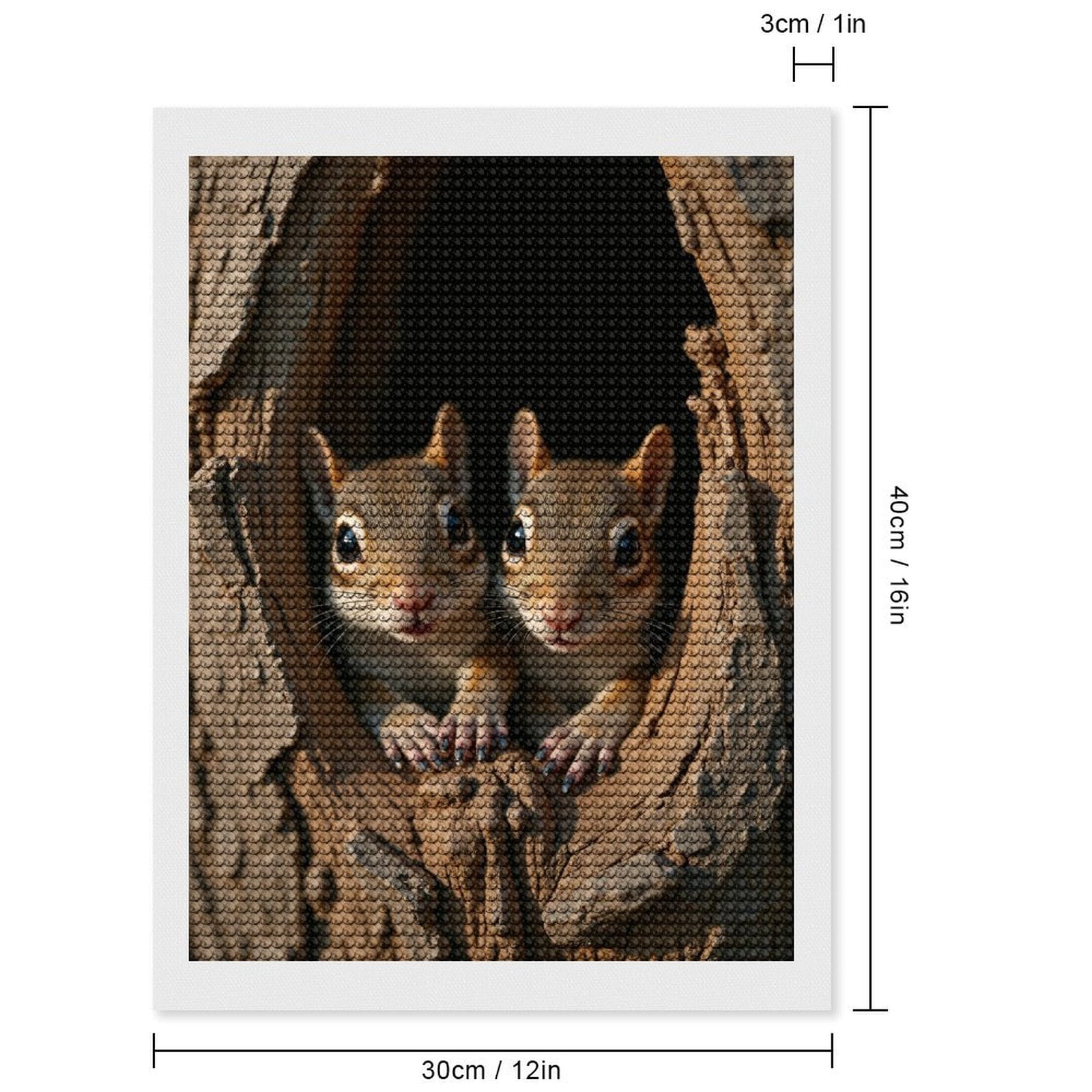 Diamond Art Kits for Adults, Twin Squirrels In Tree Hollow 5D Diamond Painting Kits for Adults Beginners, DIY Full Drill Diamond Painting, Gem Art and Crafts 12x16
