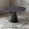 thumbnail image 6 of Benjara Jeny 34-51 Inch Dining Table, Extendable Round Stone Top, Black Steel, 6 of 6