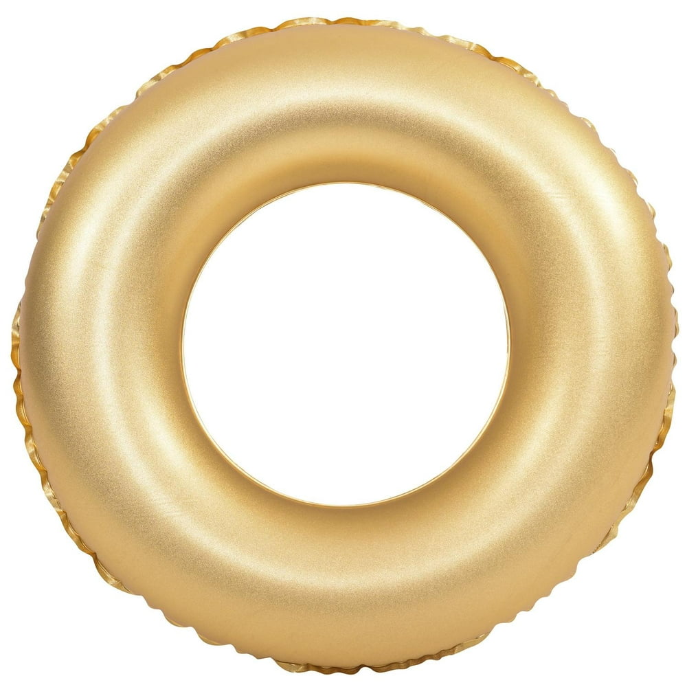 Inflatable Gold Sparkle and Shine 35 Inch Swimming Pool Ring Float