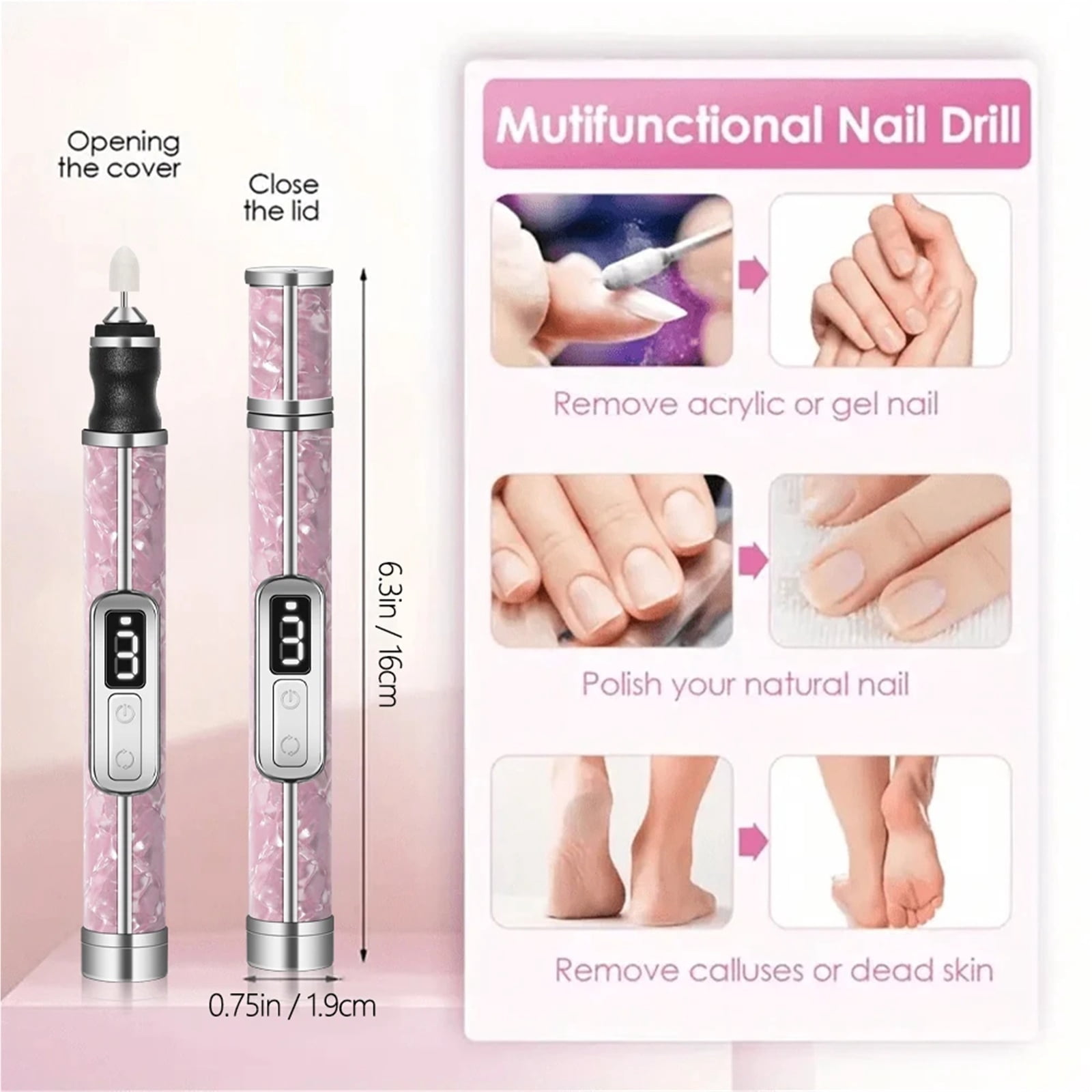 Portable Electric Nail Drill Set 4 Speeds Professional Manicure Pedicure Kit for Nail Salon Exfoliation And Polishing
