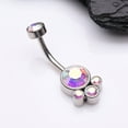 thumbnail image 3 of BM25 Majestic Sparkle Bali Internally Threaded Belly Button Ring-Aurora Borealis, 3 of 4