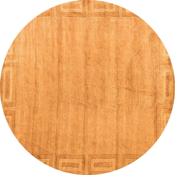 Ahgly Company Indoor Round Abstract Orange Modern Area Rugs, 8' Round