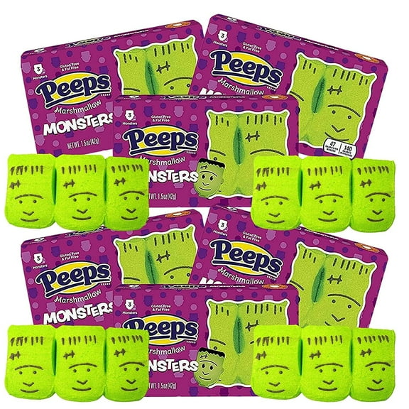 Halloween Candy Exclusive! Peeps Marshmallow Monsters! Delicious, Soft, And Chewy! 2 Pack