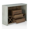 thumbnail image 3 of Furniture of America Chriz Industrial 47"Width Multi-Storage Wood Sideboard with Drawers, Walnut and Cement, 3 of 11