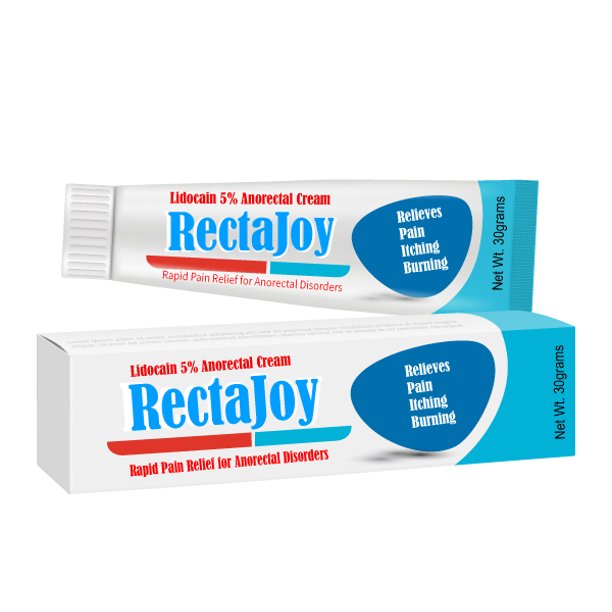 RectaJoy Lidocaine 5 Topical Anorectal Cream for Hemorrhoids & Other Anorectal Disorders (30gm
