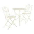 thumbnail image 4 of SAFAVIEH Semly Rustic Outdoor Patio 3 Pc Bistro Set, Pearl White, 4 of 7