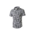 thumbnail image 2 of INSPIRE CHIC Men's Shirts Short Sleeve Floral Printed Button Front Beach Hawaiian Shirt 46 White, 2 of 7