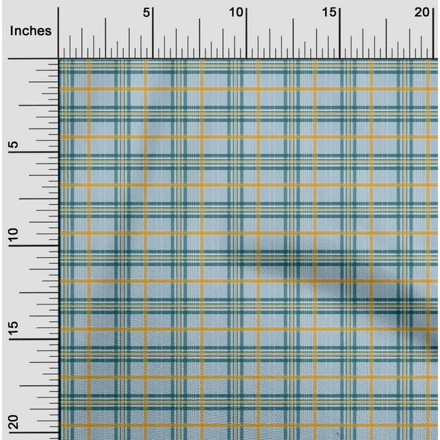 oneOone Cotton Poplin Fabric Madras Check Printed Craft Fabric BTY 42 Inch Wide