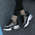 thumbnail image 5 of Women's Fashion Wedge Sneakers - Hidden Heel Height Platform Shoes with Glitter Detail, 5 of 6