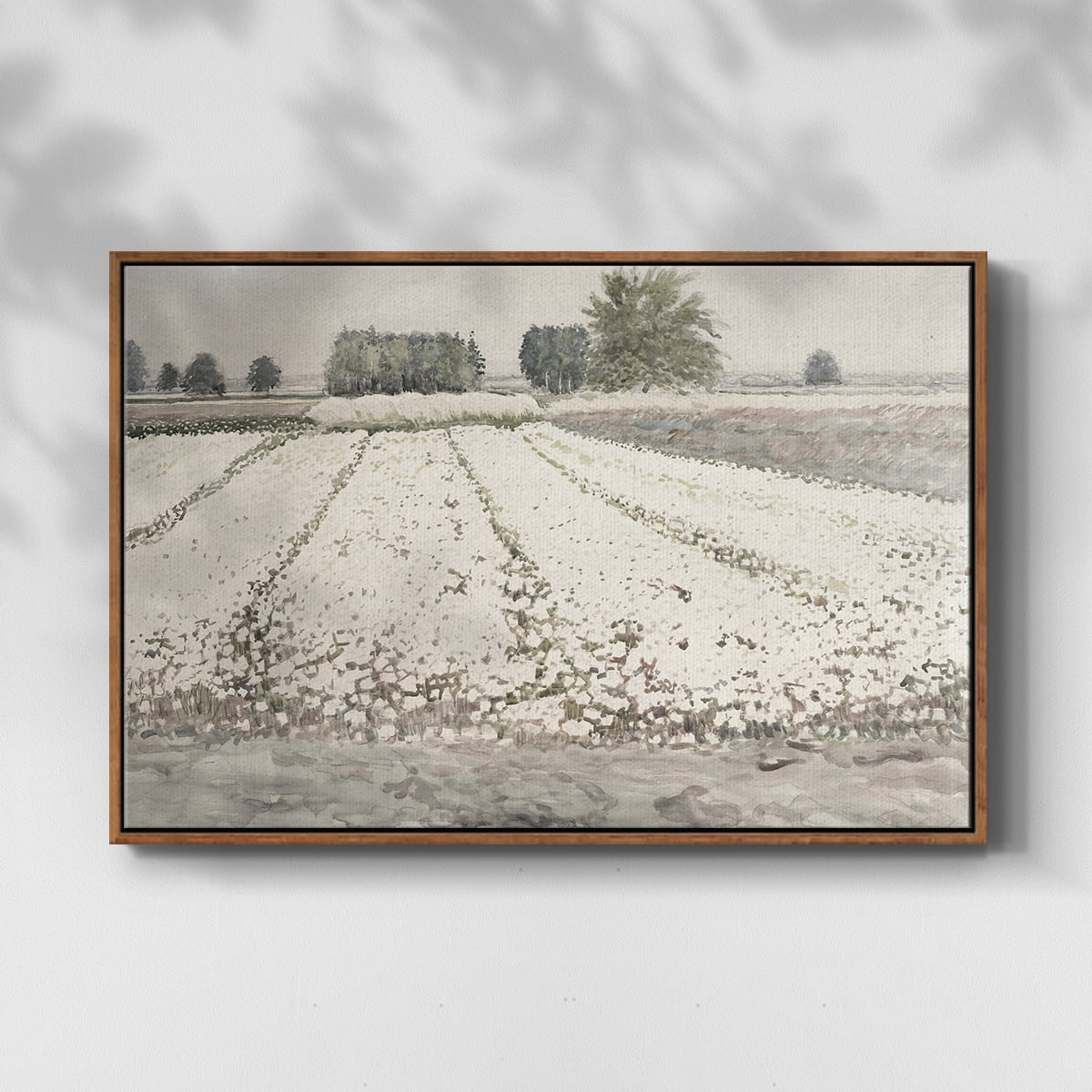 Vintage Landscape-CCCIV By Wexford Home Framed in Walnut Wood Gallery Wrapped Canvas 17 in. x 25 in.