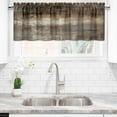 thumbnail image 2 of Brown Grey Kitchen Valances for Windows Brown Abstract Art Half Kitchen Valance Curtains Modern Window Treatment Valances for Living Room Bedroom Bathroom Decor (18" W x 52" L, Brown Grey), 2 of 6