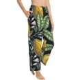 thumbnail image 2 of Disketp Citrus Fruits Elegant Lemons Print Women'S Comfy Pajama Pants Casual Drawstring Palazzo Lounge Wide Leg Pants, 2 of 9