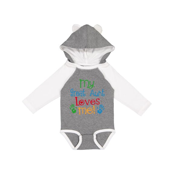 Inktastic My Great Aunt Loves Me Boys or Girls Long Sleeve Baby Bodysuit