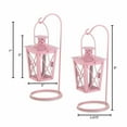 thumbnail image 3 of Home Decorative Hanging Railroad Lanterns Pair - Pink, 3 of 3