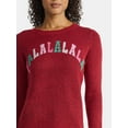 thumbnail image 5 of Time and Tru Women's and Women's Plus Holiday Talking Sweater with Long Sleeves, Midweight, Sizes XS-4X, 5 of 6