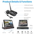 thumbnail image 4 of Hiseeu Outdoor Home WiFi Security Camera System,10CH NVR with 10.1" LCD Monitor,500GB HDD,4pcs 5MP Cameras,24/7 Recording,IR Night Vision,1-way Audio, 4 of 14